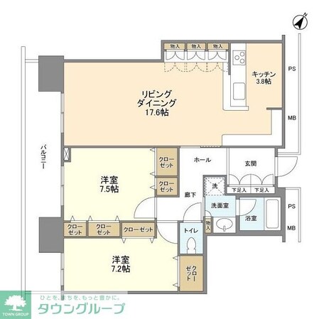 リガーレ日本橋人形町の物件間取画像
